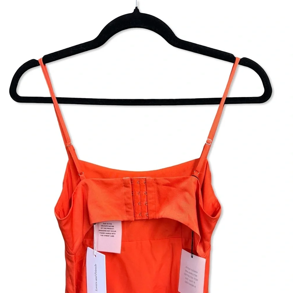 Lovers + Friends Sweetie Dress Bright Orange Mini sundress Revolve XS - Picture 6 of 9